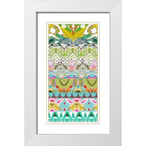 Border Boho II White Modern Wood Framed Art Print with Double Matting by Fields, Karen