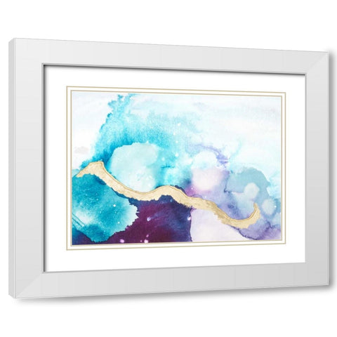 Ice Crystals II White Modern Wood Framed Art Print with Double Matting by Combs, Joyce