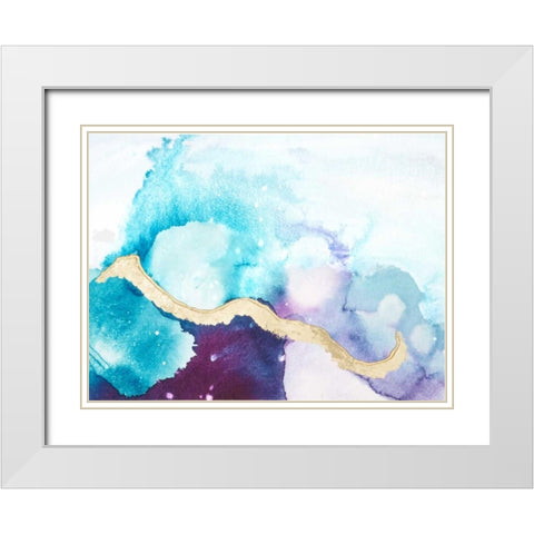 Ice Crystals II White Modern Wood Framed Art Print with Double Matting by Combs, Joyce