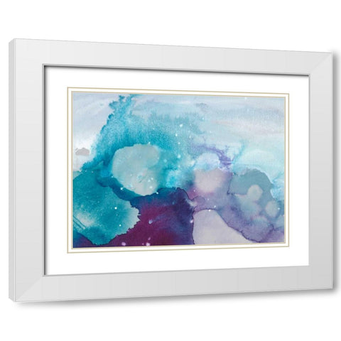 Ice Crystals II White Modern Wood Framed Art Print with Double Matting by Combs, Joyce