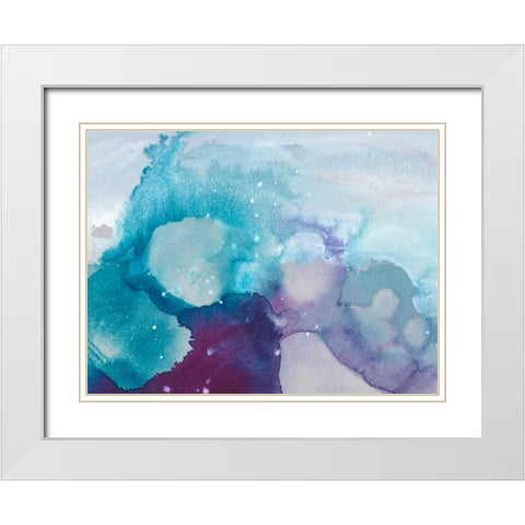 Ice Crystals II White Modern Wood Framed Art Print with Double Matting by Combs, Joyce