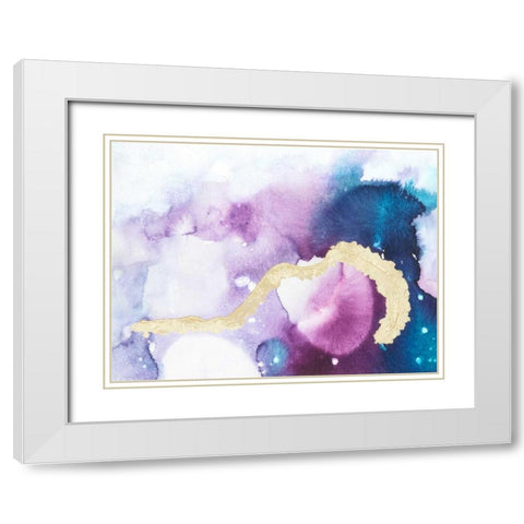 Ice Crystals III White Modern Wood Framed Art Print with Double Matting by Combs, Joyce