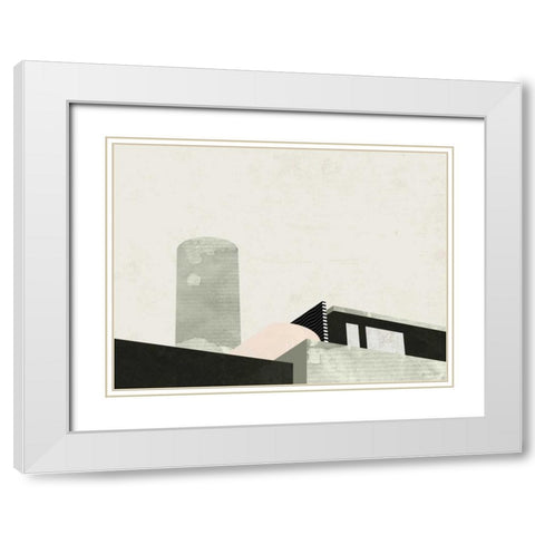 Graphic New York II White Modern Wood Framed Art Print with Double Matting by Green Lili
