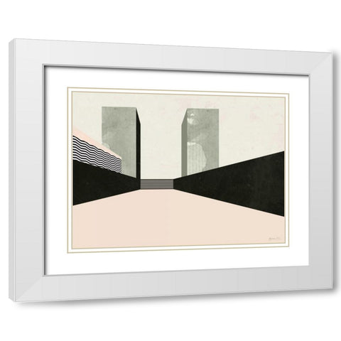 Graphic New York III White Modern Wood Framed Art Print with Double Matting by Green Lili