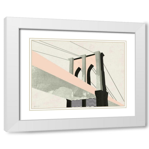 Graphic New York IV White Modern Wood Framed Art Print with Double Matting by Green Lili