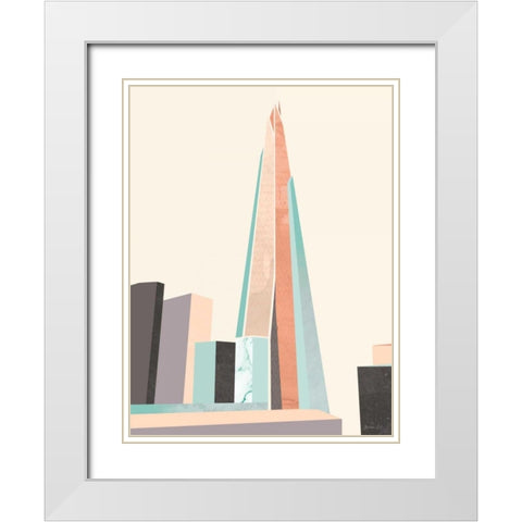 Graphic Pastel Architecture I White Modern Wood Framed Art Print with Double Matting by Green Lili