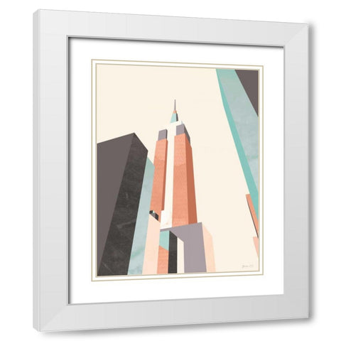 Graphic Pastel Architecture III White Modern Wood Framed Art Print with Double Matting by Green Lili