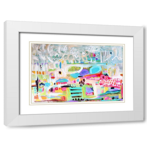 Abstract Clouds White Modern Wood Framed Art Print with Double Matting by Fields, Karen