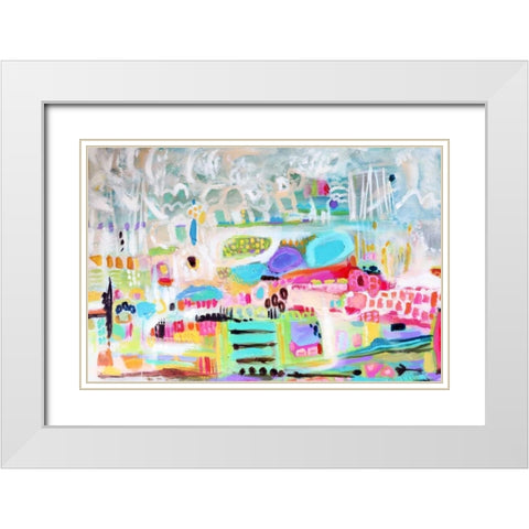 Abstract Clouds White Modern Wood Framed Art Print with Double Matting by Fields, Karen