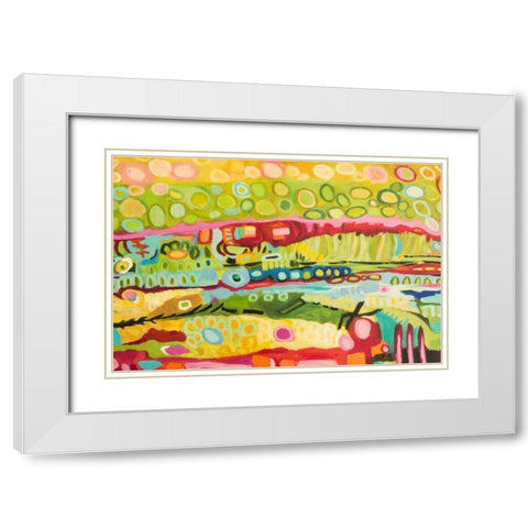 Abstract Bohemian White Modern Wood Framed Art Print with Double Matting by Fields, Karen