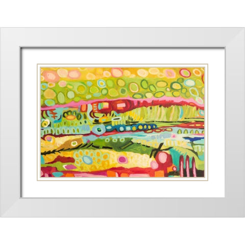 Abstract Bohemian White Modern Wood Framed Art Print with Double Matting by Fields, Karen