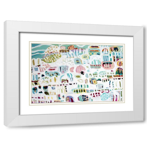 Abstract White White Modern Wood Framed Art Print with Double Matting by Fields, Karen