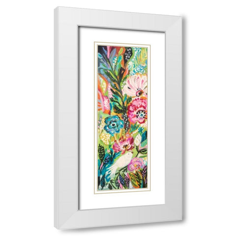 Soulful Birds I White Modern Wood Framed Art Print with Double Matting by Fields, Karen