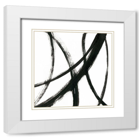 Linear Expression II White Modern Wood Framed Art Print with Double Matting by Holland, J.