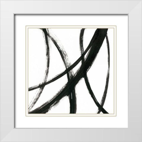 Linear Expression II White Modern Wood Framed Art Print with Double Matting by Holland, J.