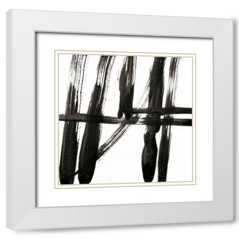 Linear Expression IV White Modern Wood Framed Art Print with Double Matting by Holland, J.