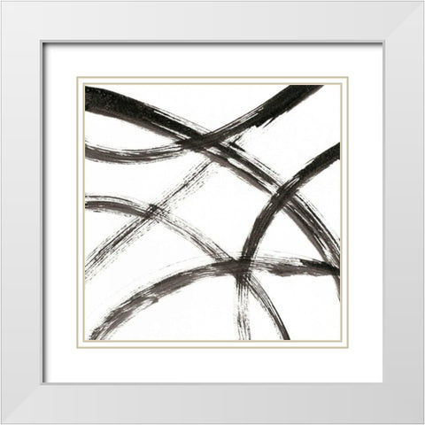 Linear Expression VII White Modern Wood Framed Art Print with Double Matting by Holland, J.