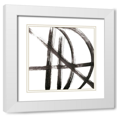 Linear Expression VIII White Modern Wood Framed Art Print with Double Matting by Holland, J.