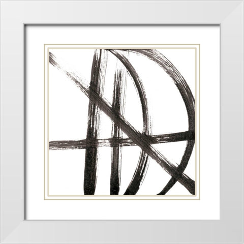 Linear Expression VIII White Modern Wood Framed Art Print with Double Matting by Holland, J.