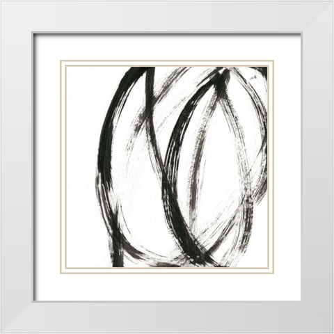 Linear Expression IX White Modern Wood Framed Art Print with Double Matting by Holland, J.
