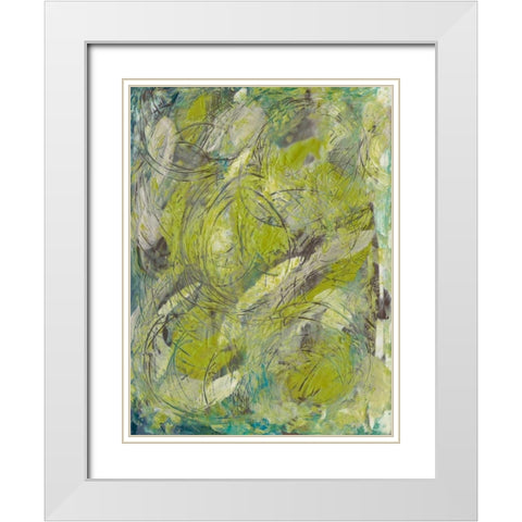 Citron Circuit II White Modern Wood Framed Art Print with Double Matting by Holland, J.