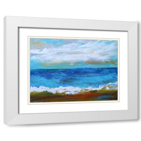 Beach and Sky II White Modern Wood Framed Art Print with Double Matting by Fields, Karen