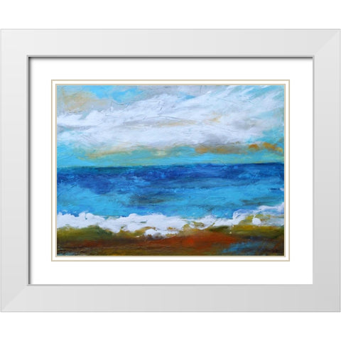 Beach and Sky II White Modern Wood Framed Art Print with Double Matting by Fields, Karen