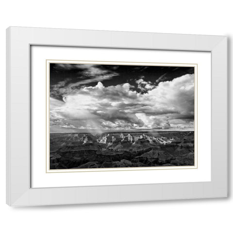 BandW Desert View IV White Modern Wood Framed Art Print with Double Matting by Drost, David