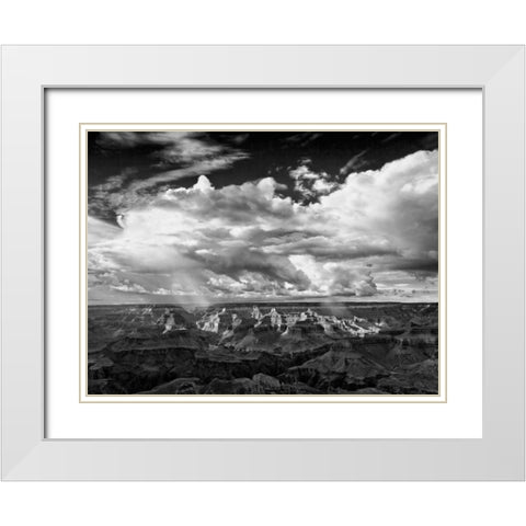 BandW Desert View IV White Modern Wood Framed Art Print with Double Matting by Drost, David