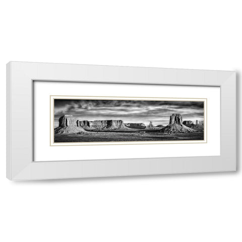 BandW Desert View VII White Modern Wood Framed Art Print with Double Matting by Drost, David