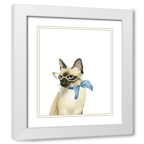 Cool Cat II White Modern Wood Framed Art Print with Double Matting by Popp, Grace