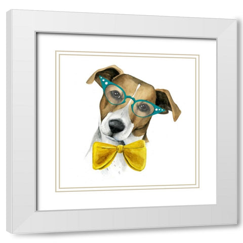 Vintage Pup II White Modern Wood Framed Art Print with Double Matting by Popp, Grace