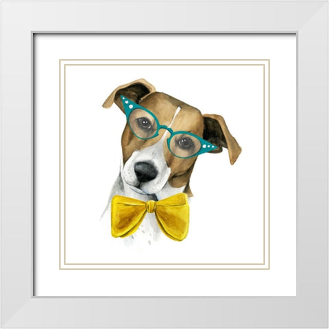 Vintage Pup II White Modern Wood Framed Art Print with Double Matting by Popp, Grace