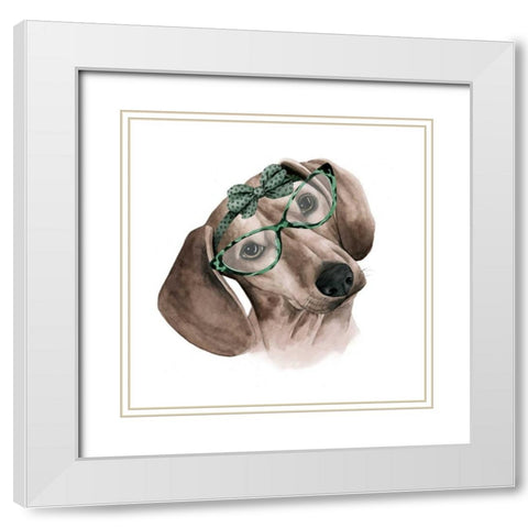 Vintage Pup III White Modern Wood Framed Art Print with Double Matting by Popp, Grace