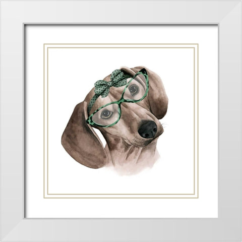 Vintage Pup III White Modern Wood Framed Art Print with Double Matting by Popp, Grace