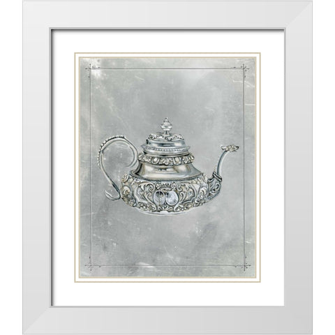 English Silver III White Modern Wood Framed Art Print with Double Matting by McCavitt, Naomi