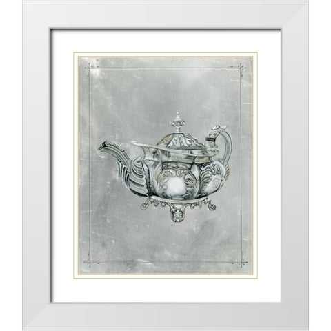 English Silver IV White Modern Wood Framed Art Print with Double Matting by McCavitt, Naomi