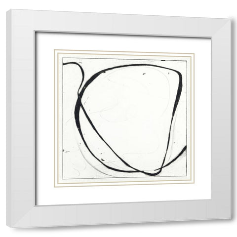 Custom Big Swirl 1 White Modern Wood Framed Art Print with Double Matting by Gillette, Susan