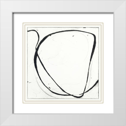 Custom Big Swirl 1 White Modern Wood Framed Art Print with Double Matting by Gillette, Susan