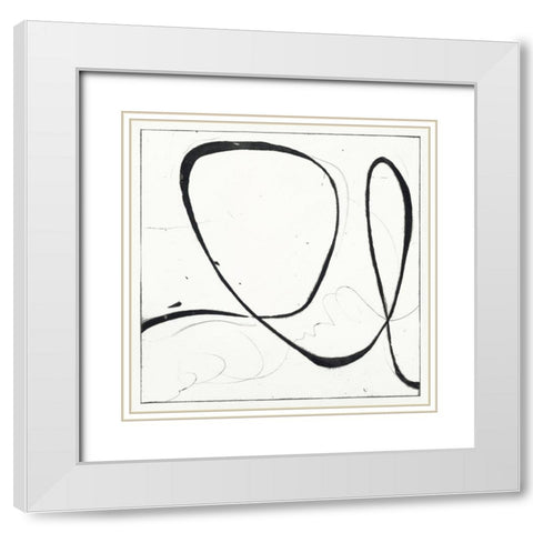 Custom Big Swirl 2 White Modern Wood Framed Art Print with Double Matting by Gillette, Susan