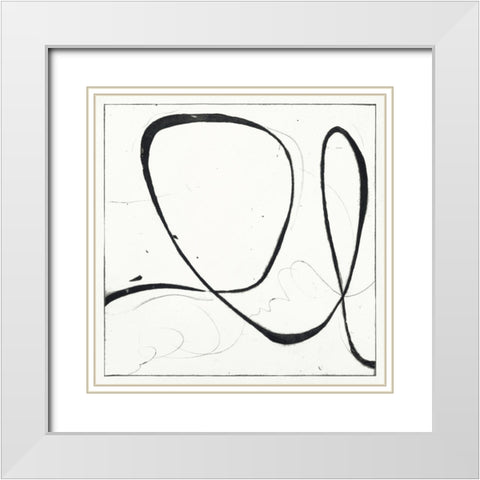 Custom Big Swirl 2 White Modern Wood Framed Art Print with Double Matting by Gillette, Susan