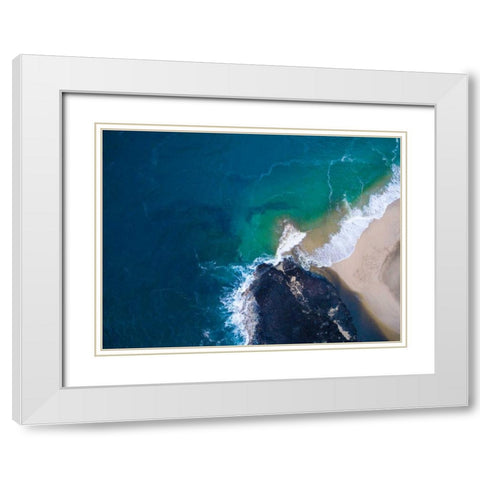 Hawaii View I White Modern Wood Framed Art Print with Double Matting by Mead, Adam