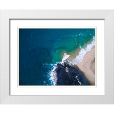 Hawaii View I White Modern Wood Framed Art Print with Double Matting by Mead, Adam