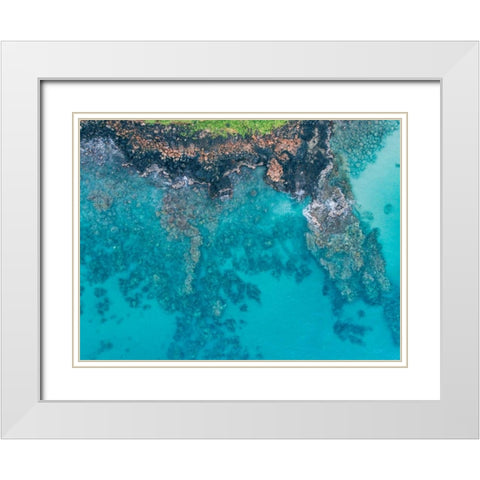 Hawaii View IV White Modern Wood Framed Art Print with Double Matting by Mead, Adam