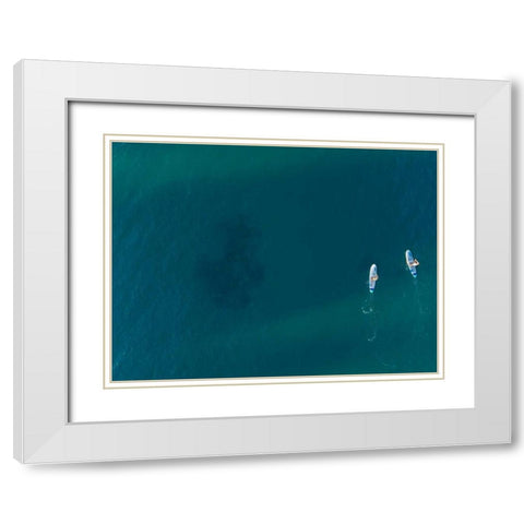 Hawaii View V White Modern Wood Framed Art Print with Double Matting by Mead, Adam