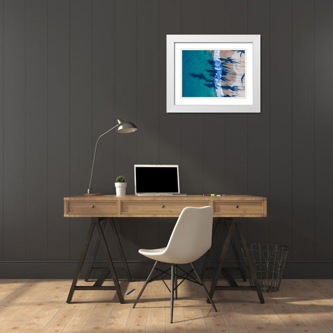 Hawaii View VI White Modern Wood Framed Art Print with Double Matting by Mead, Adam