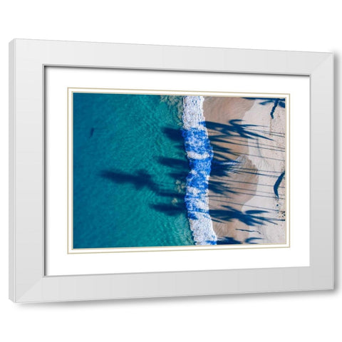Hawaii View VI White Modern Wood Framed Art Print with Double Matting by Mead, Adam