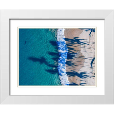 Hawaii View VI White Modern Wood Framed Art Print with Double Matting by Mead, Adam