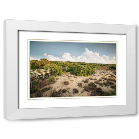 First Landing Dunes I White Modern Wood Framed Art Print with Double Matting by Mead, Adam