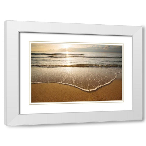 First Landing-Sea I White Modern Wood Framed Art Print with Double Matting by Mead, Adam